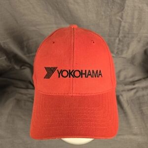 Yokohama Motorsports Red Baseball Hat Cap Strapback